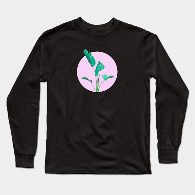 Banana Palm Tree Long Sleeve T-Shirt by Vin Zzep